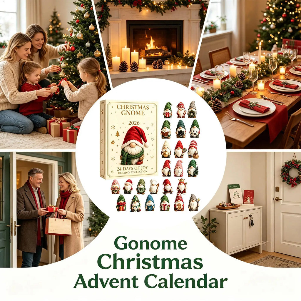 Glitzernde Weihnachts-Adventskalender mit 24 süßen Gnom-Anhängern aus Acryl zum Aufhängen 6