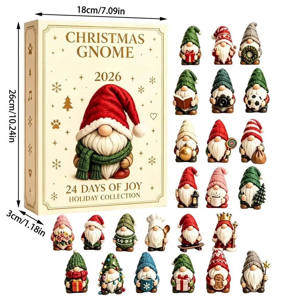 Glitzernde Weihnachts-Adventskalender mit 24 süßen Gnom-Anhängern aus Acryl zum Aufhängen 7