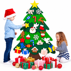 Kreativer Weihnachtsbaum aus Filz für Kinder zum Dekorieren 12