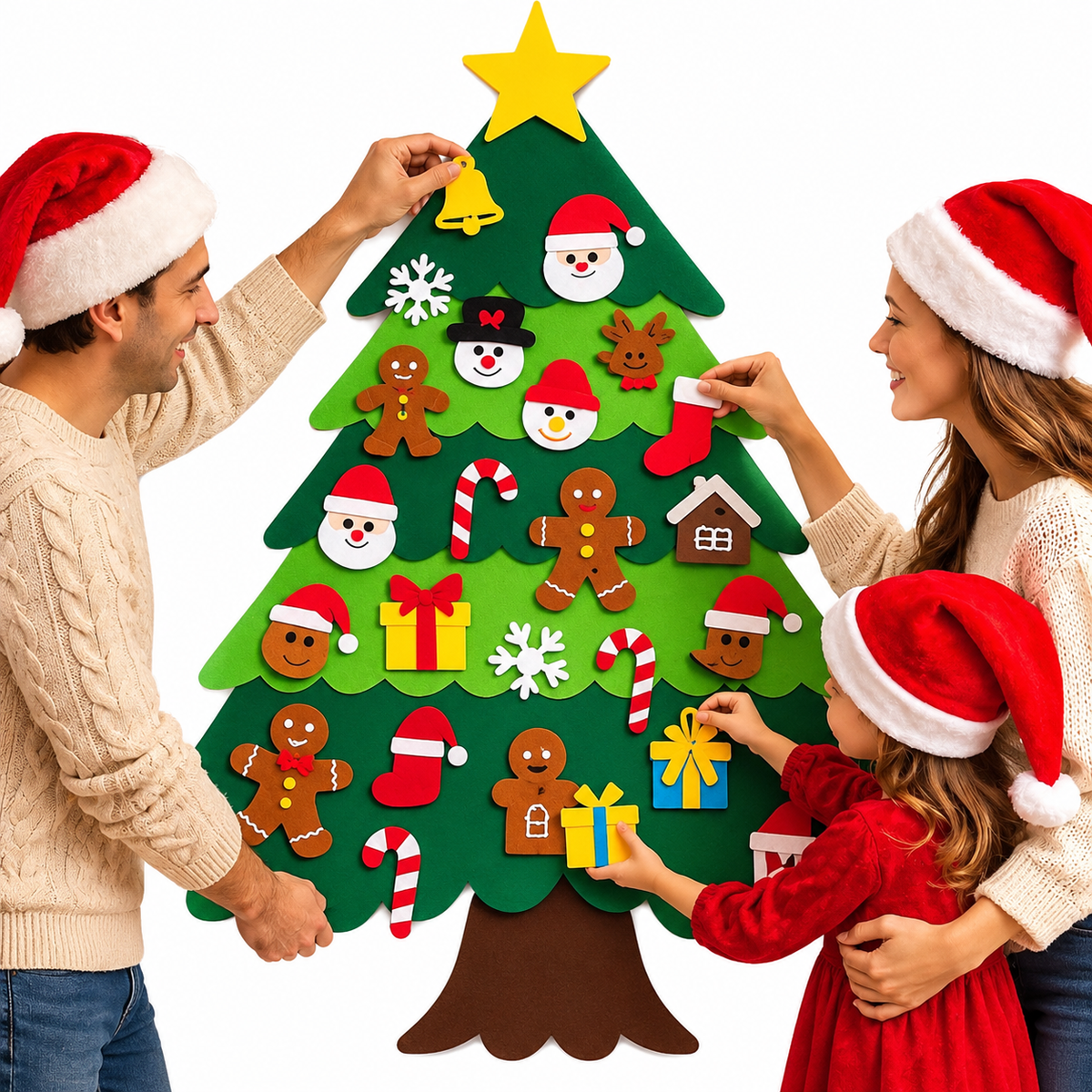 Kreativer Weihnachtsbaum aus Filz für Kinder zum Dekorieren 8