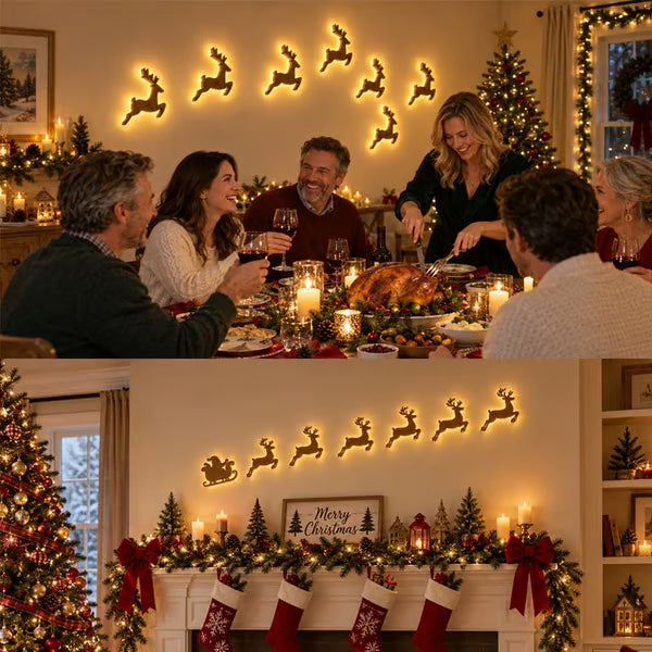 Beleuchtete LED Renne Dekoration für Weihnachten