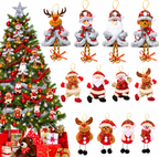 Set von 12 schattigen Weihnachtsdekorationen in Peluche zum Aufhängen.