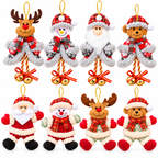 Set von 12 schattigen Weihnachtsdekorationen in Peluche zum Aufhängen. 2