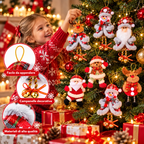 Set von 12 schattigen Weihnachtsdekorationen in Peluche zum Aufhängen. 3