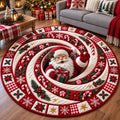 Weihnachtliche Candy Swirl gesteppte runde Matte in Kristallsamtvelours - Festliche Heimdekoration