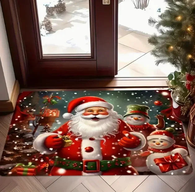 Weihnachtliche Gnom-Muster Türmatte aus weichem Teppich für Wohnzimmer und Küche 10