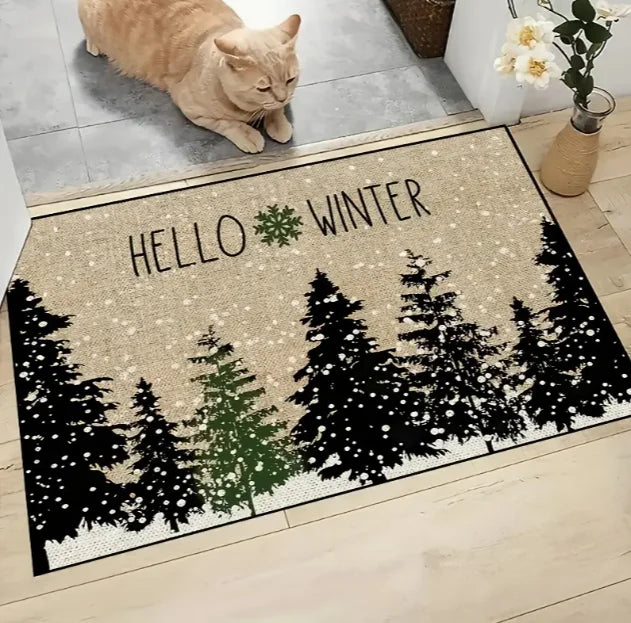 Weihnachtliche Gnom-Muster Türmatte aus weichem Teppich für Wohnzimmer und Küche 11
