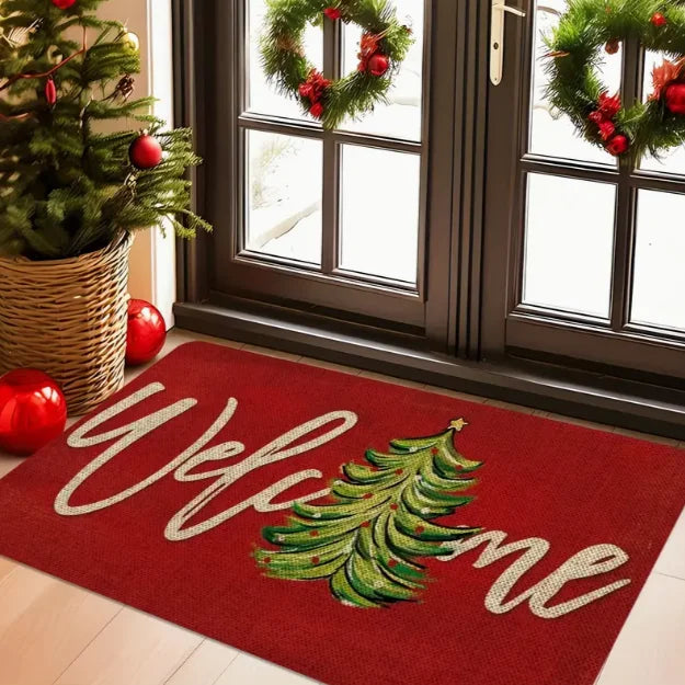 Weihnachtliche Gnom-Muster Türmatte aus weichem Teppich für Wohnzimmer und Küche 12