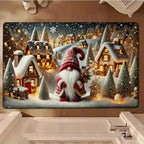 Weihnachtliche Gnom-Muster Türmatte aus weichem Teppich für Wohnzimmer und Küche 2