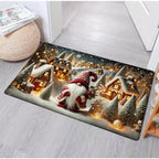 Weihnachtliche Gnom-Muster Türmatte aus weichem Teppich für Wohnzimmer und Küche 3