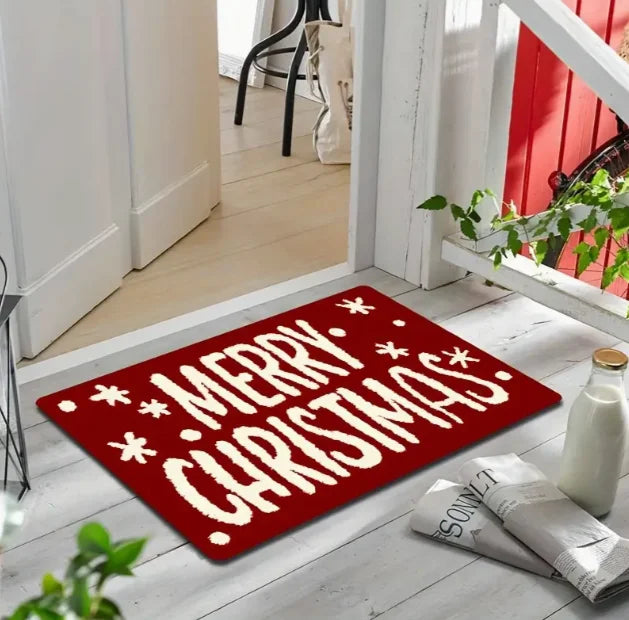 Weihnachtliche Gnom-Muster Türmatte aus weichem Teppich für Wohnzimmer und Küche 9