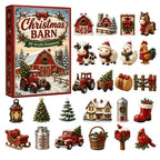 Weihnachts-Adventskalender mit 24 glitzernden Acryl-Ornamenten in Bauernhof-Tierdesigns zum Aufhängen 7