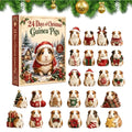 Weihnachts-Adventskalender mit 24 niedlichen 2D Acryl-Meerschweinchen-Ornamenten für festliche Dekoration
