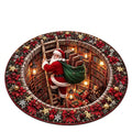 Weihnachts-Nikolaus Bibliotheks Rundes Teppich mit festlicher Samtoptik und lebendigen Farben