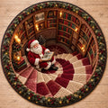 Weihnachts-Nikolaus Rundes Teppich mit Buch-Design in festlichen Farben
