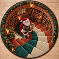 Weihnachts-Nikolaus Rundes Teppich mit Geschenkbox-Design in Festlichen Farben