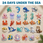 Ozean-Seeglas Meerestiere Adventskalender 2026 – 24 Ornamente