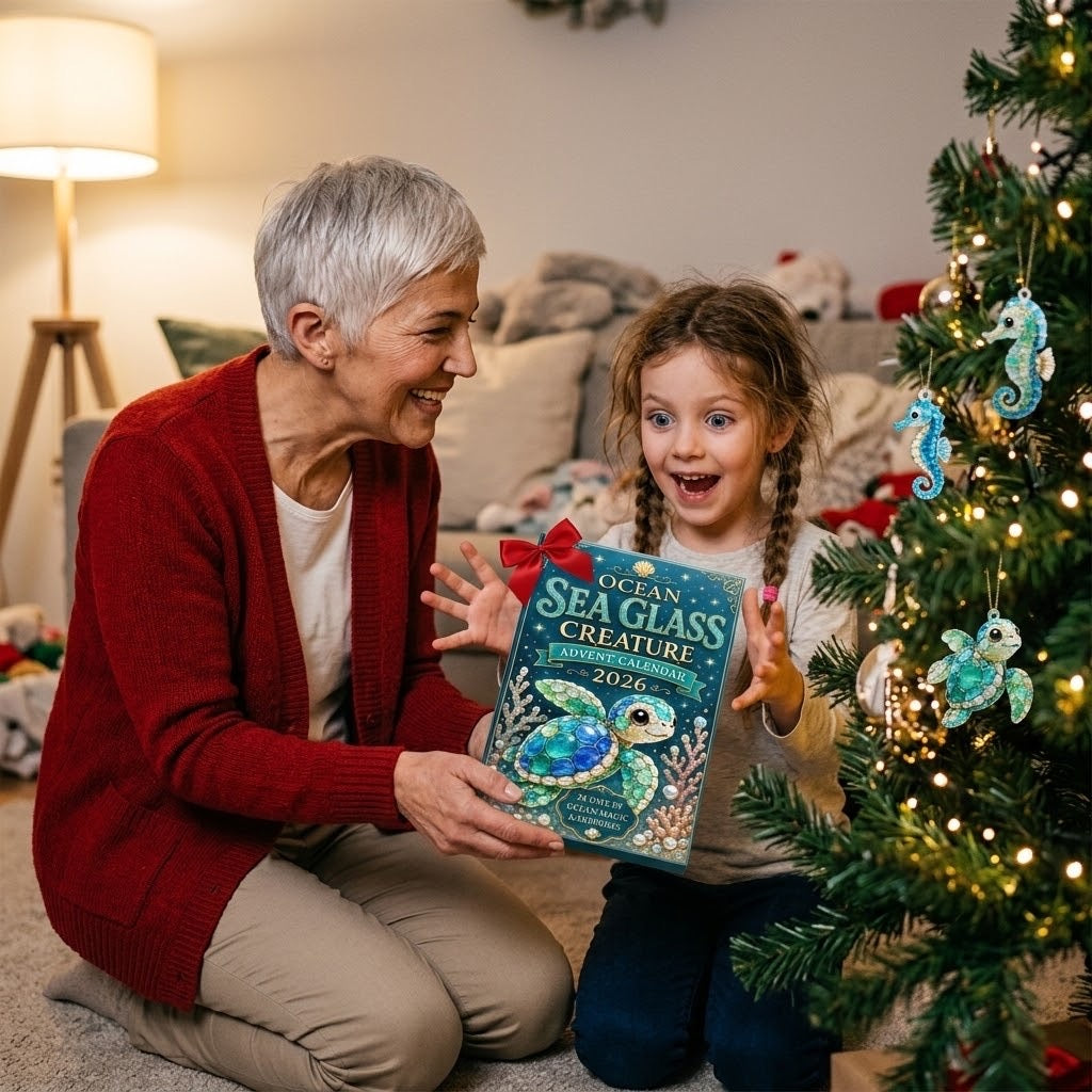 Ozean-Seeglas Meerestiere Adventskalender 2026 – 24 Ornamente