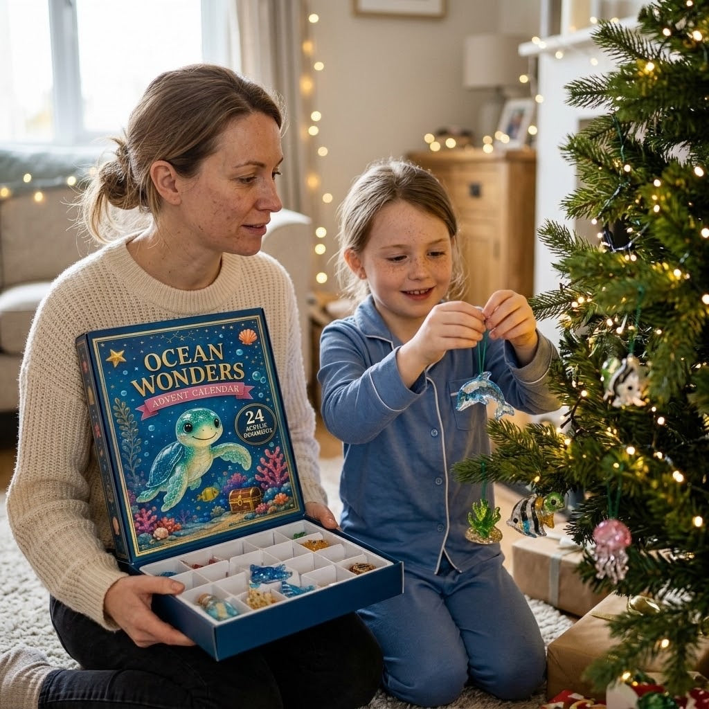 Ozeanwunder Adventskalender 2026 – 24 Acryl-Meerestierornamente