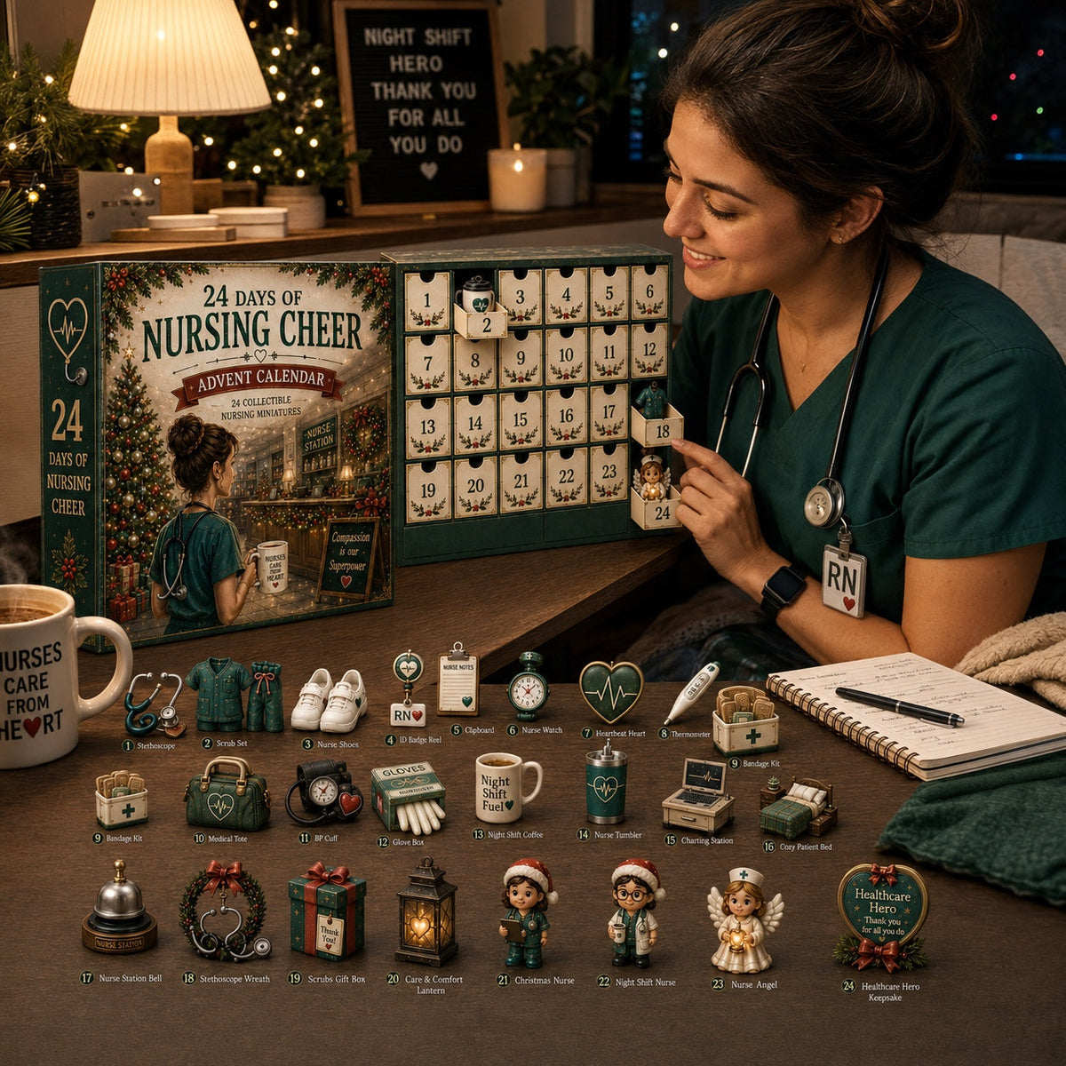 Pflege-Adventskalender 2026 - 24 Miniaturen für Pflegefachpersonen