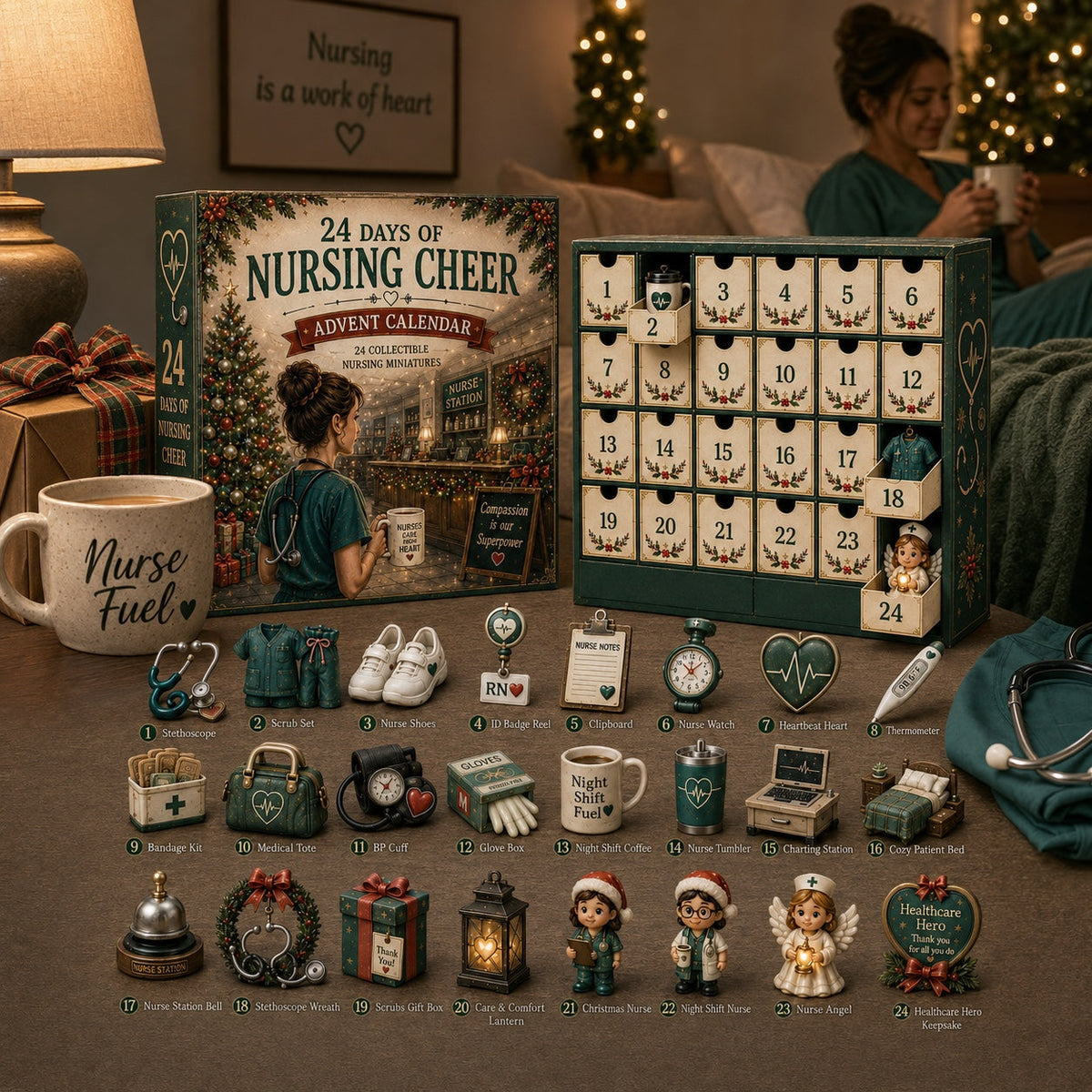 Pflege-Adventskalender 2026 - 24 Miniaturen für Pflegefachpersonen