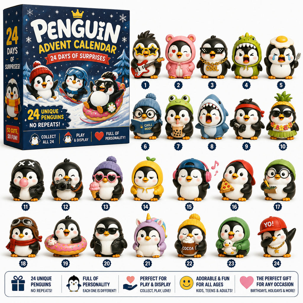 Pinguin Adventskalender 2026 – 24 Einzigartige Pinguinfiguren