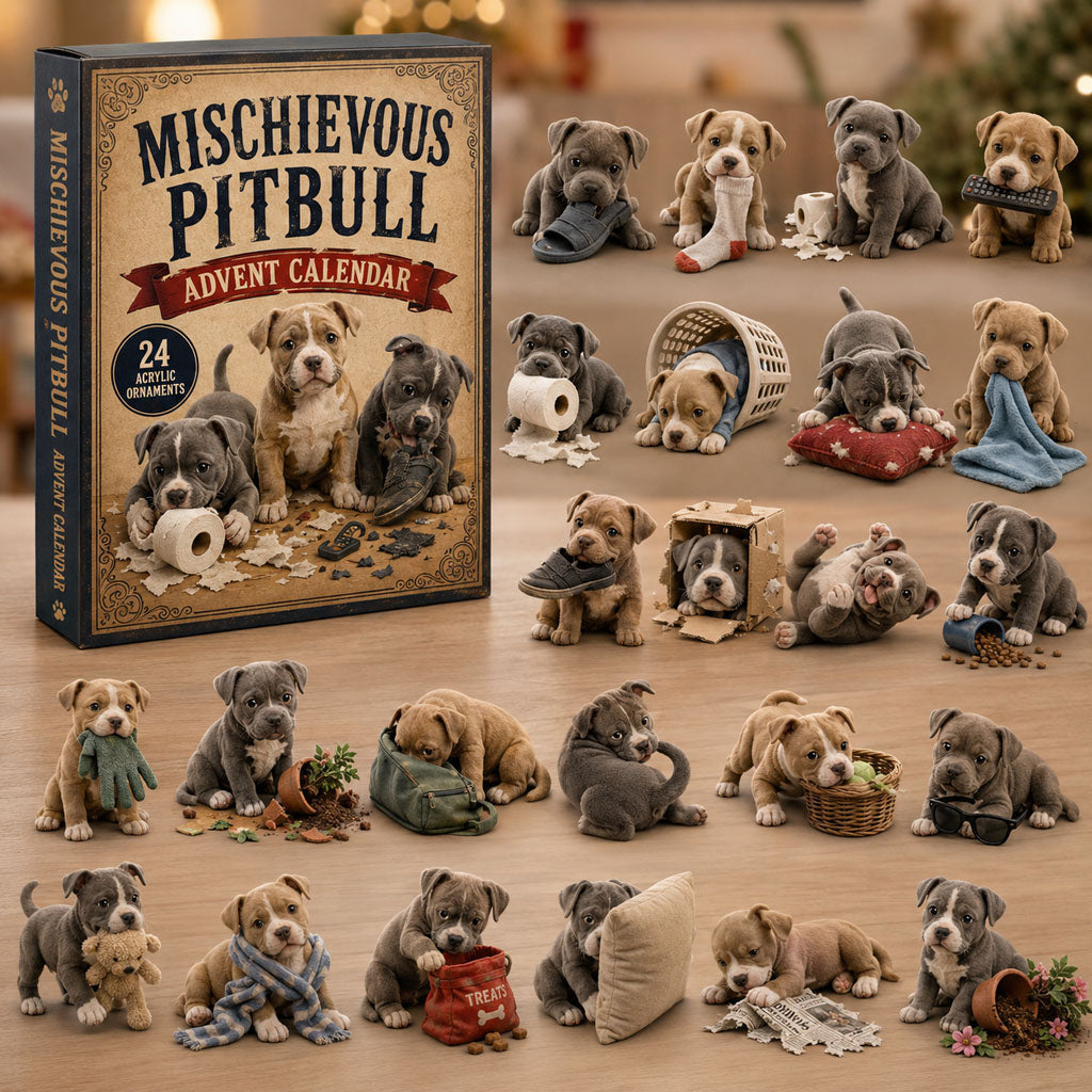 Pitbull Liebhaber 24-Tage Adventskalender 2026 Geschenk Festlich