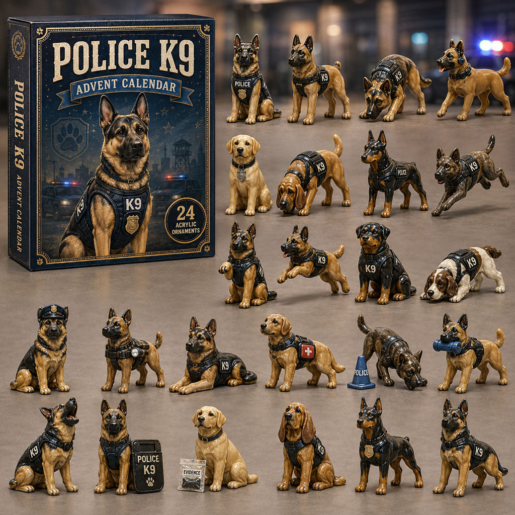 Polizei-K9-Adventskalender 2026 - 24 K9-Weihnachtsanhänger
