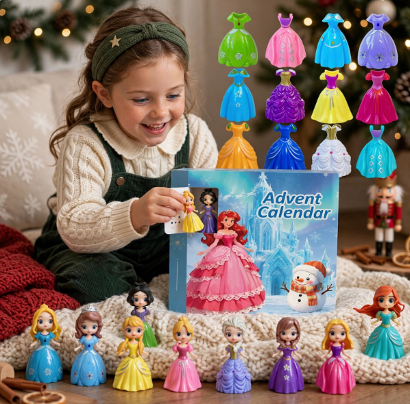 Prinzessinnen-Adventskalender 2026 – 24 Figuren, Kleidchen und Freunde