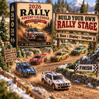 Rallye-Adventskalender 2026 - 24 einzigartige Miniatur-Rallyeautos