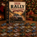 Rallye-Adventskalender 2026 - 24 einzigartige Miniatur-Rallyeautos