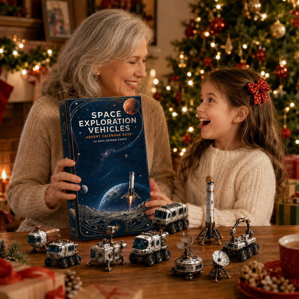 Raumfahrt-Adventskalender 2026 - 24 Miniatur-Raketen und Rover
