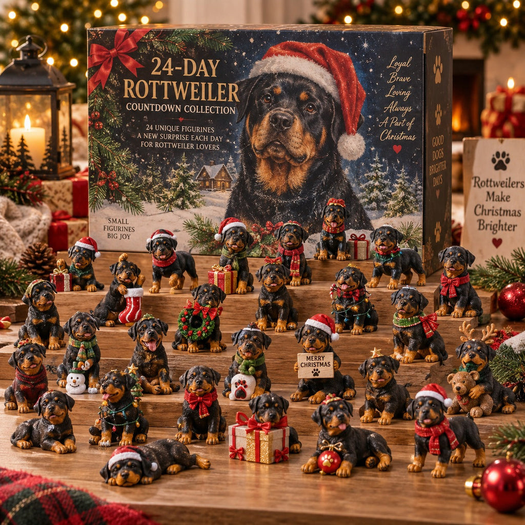 Rottweiler Adventskalender 2026 – 24 Rottweiler-Figuren