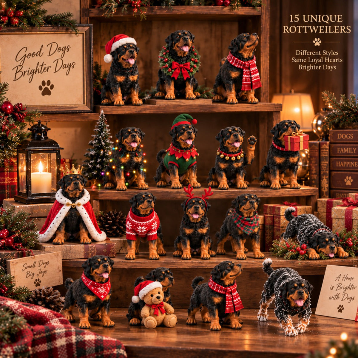 Rottweiler Adventskalender 2026 – 24 Rottweiler-Figuren