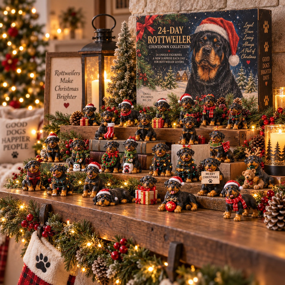Rottweiler Adventskalender 2026 – 24 Rottweiler-Figuren