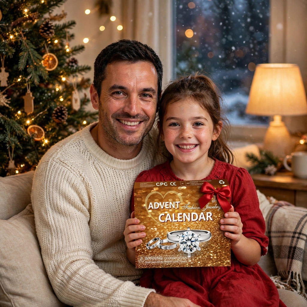 Schmuck-Adventskalender 2026 - 24 goldfarbene Ketten, Ringe und Ohrringe