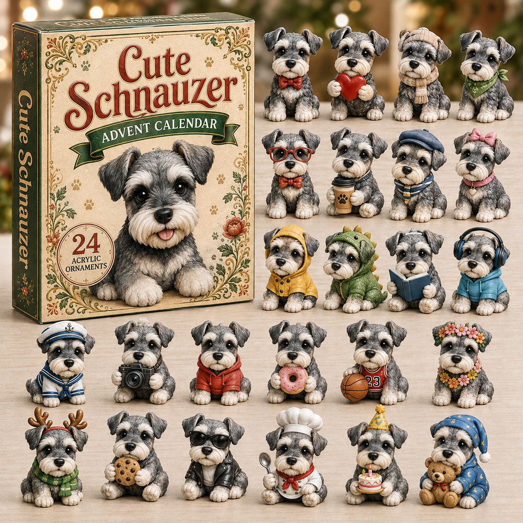 Schnauzer Adventskalender 2026 - 24 Acryl-Schnauzeranhänger