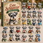 Schnauzer Adventskalender 2026 - 24 Acryl-Schnauzeranhänger