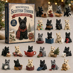 Schottischer Terrier Adventskalender 2026 - 24 Scottie Weihnachtsanhänger