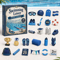 Schwimm-Adventskalender 2026 - 24 Acryl-Schwimmornamente für Schwimmerinnen und Schwimmer