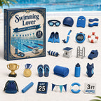 Schwimm-Adventskalender 2026 - 24 Acryl-Schwimmornamente für Schwimmerinnen und Schwimmer