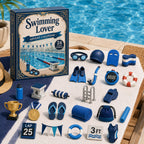 Schwimm-Adventskalender 2026 - 24 Acryl-Schwimmornamente für Schwimmerinnen und Schwimmer