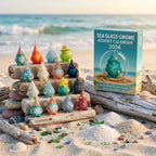 Seeglas-Gnom-Adventskalender 2026 - 24 Gnom-Anhänger aus Seeglas