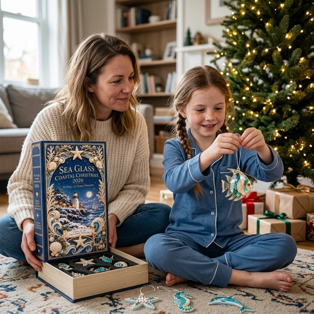 Seeglas Küstenweihnacht Adventskalender 2026 – 24 Tage Ozeanschätze
