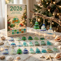 Seeglas-Weihnachtsbaum-Adventskalender 2026 - 24 Weihnachtsbaum-Anhänger aus Seeglas