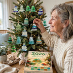 Seeglas-Weihnachtsbaum-Adventskalender 2026 - 24 Weihnachtsbaum-Anhänger aus Seeglas