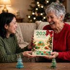 Seeglas-Weihnachtsbaum-Adventskalender 2026 - 24 Weihnachtsbaum-Anhänger aus Seeglas
