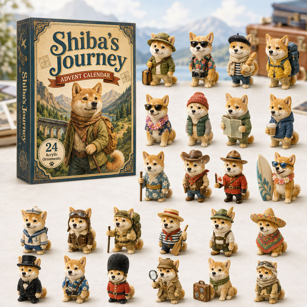 Shiba Inu Adventskalender 2026 - 24 Acryl-Shiba-Anhänger
