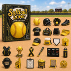 Softball-Adventskalender 2026 - 24 Acryl-Anhänger, Geschenk für Softballer