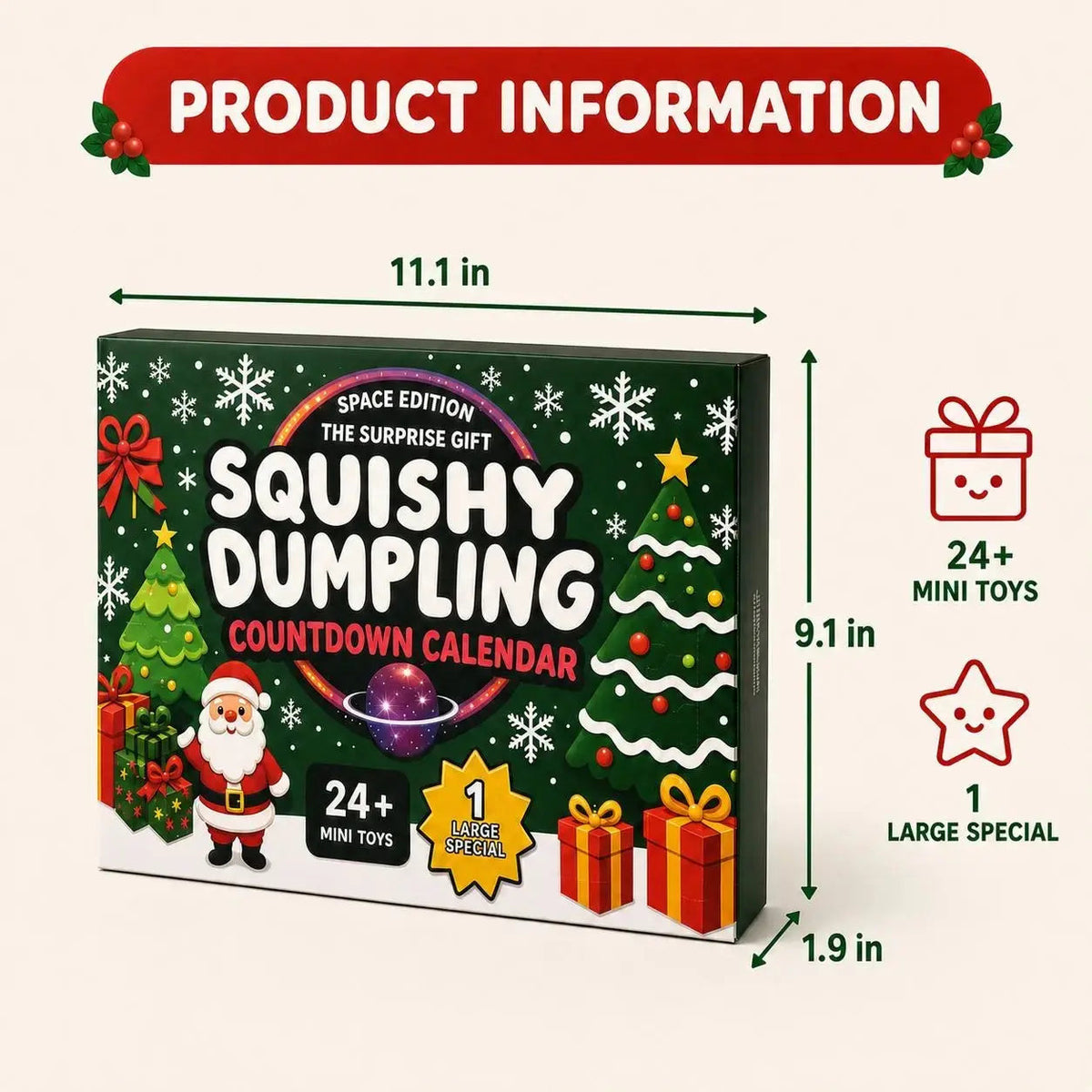 Squishy-Dumpling-Adventskalender 2026 - 24 Mini-Squishies und 1 grosse Überraschung